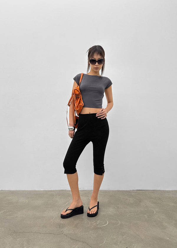 [MADE] Tarud Backless Strap Short Sleeve Top