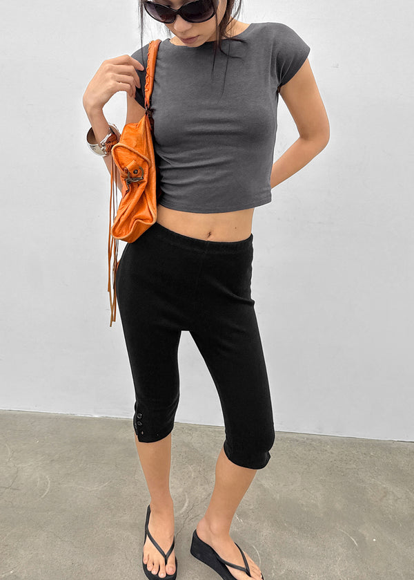 [MADE] Tarud Backless Strap Short Sleeve Top