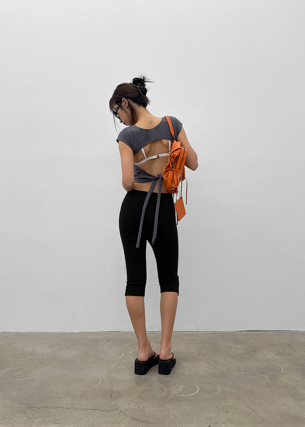 [MADE] Tarud Backless Strap Short Sleeve Top