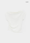 Bere Shirred Off-shoulder Short-sleeve Tee