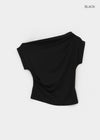 Bere Shirred Off-shoulder Short-sleeve Tee