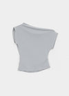 Bere Shirred Off-shoulder Short-sleeve Tee