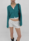 Benu Summer Knit Ribbed Crop Cardigan