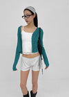 Benu Summer Knit Ribbed Crop Cardigan