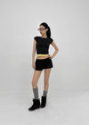 [MADE] Tarud Backless Strap Short Sleeve Top