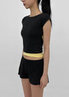 [MADE] Tarud Backless Strap Short Sleeve Top