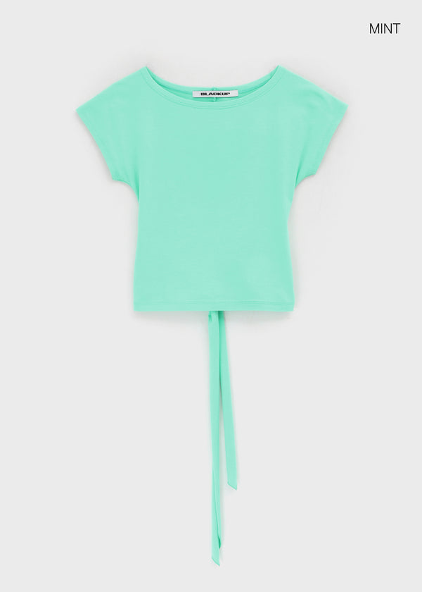 [MADE] Tarud Backless Strap Short Sleeve Top