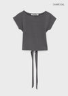 [MADE] Tarud Backless Strap Short Sleeve Top