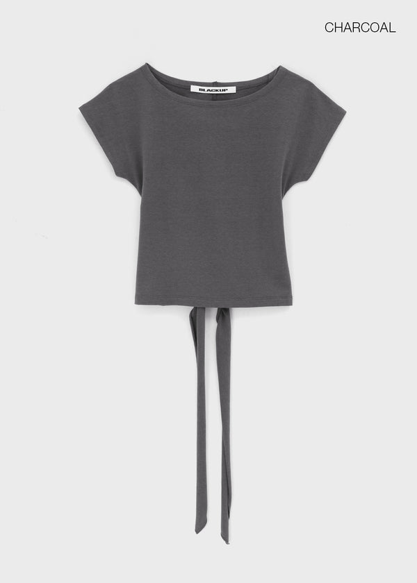 [MADE] Tarud Backless Strap Short Sleeve Top