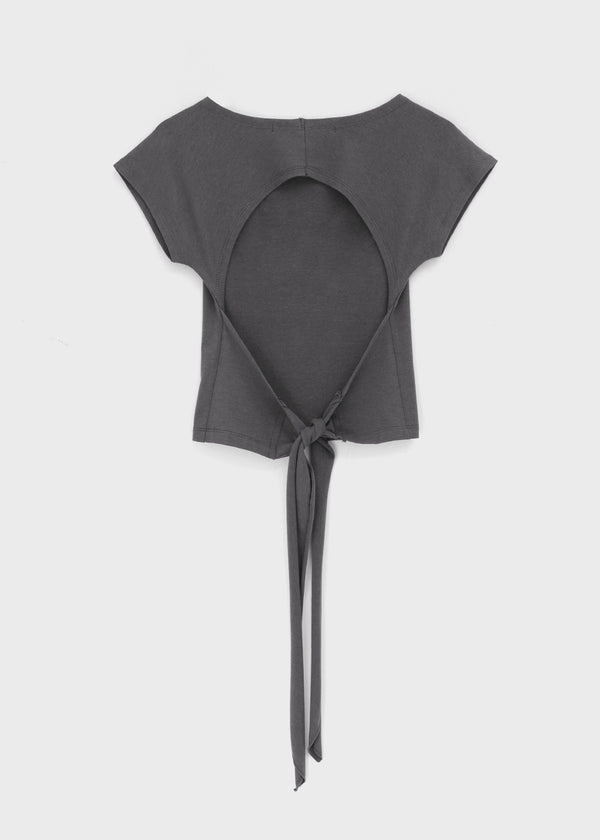 [MADE] Tarud Backless Strap Short Sleeve Top