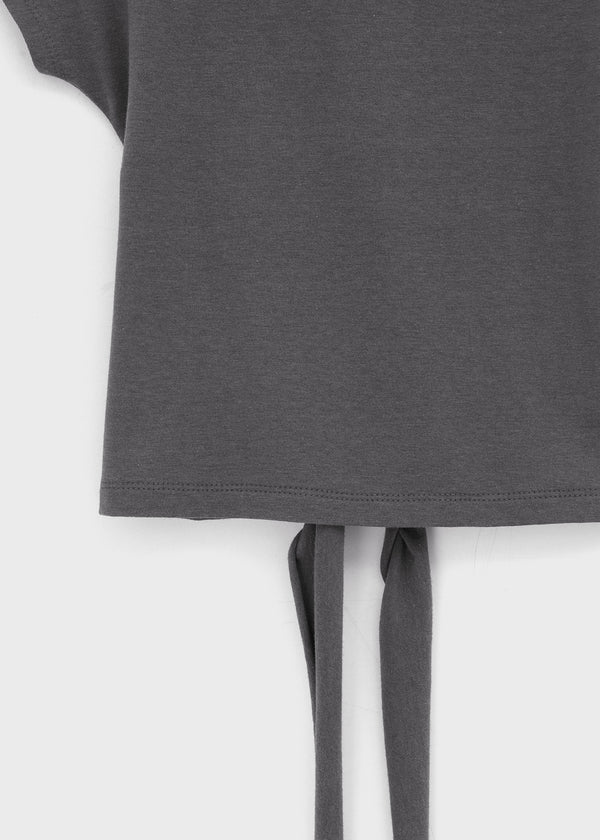 [MADE] Tarud Backless Strap Short Sleeve Top
