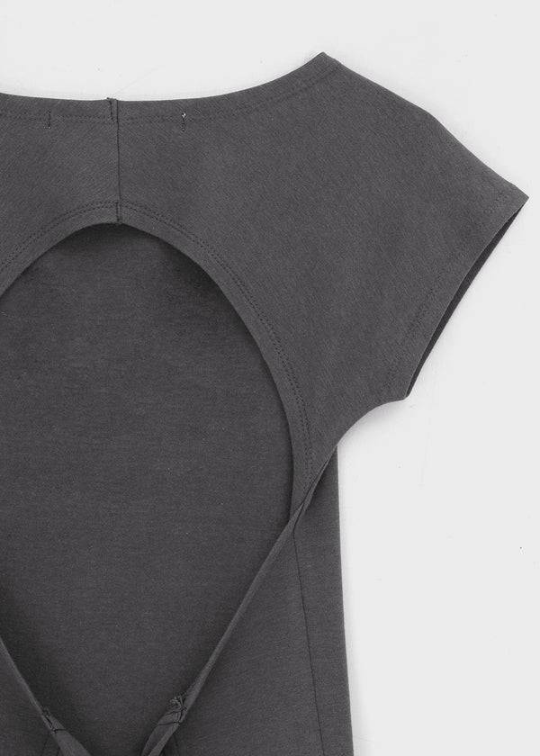[MADE] Tarud Backless Strap Short Sleeve Top