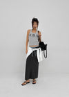 [MADE] Cloven Contrast Maxi Skirt (Set Available)