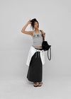 [MADE] Cloven Contrast Maxi Skirt (Set Available)