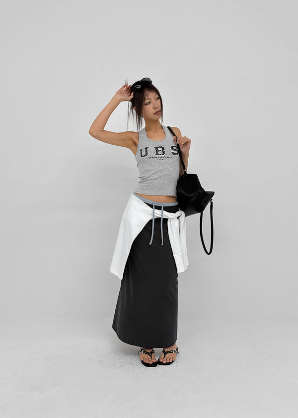 [MADE] Cloven Contrast Maxi Skirt (Set Available)
