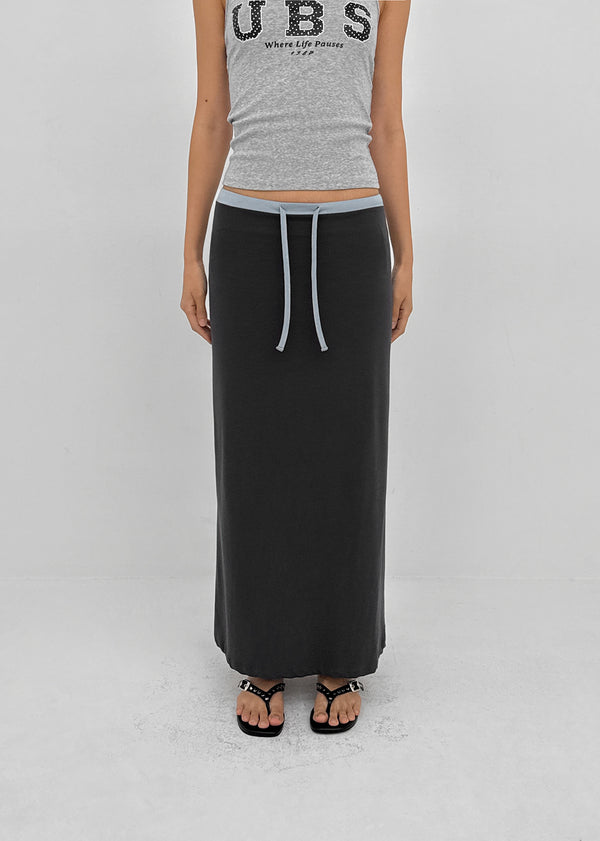 [MADE] Cloven Contrast Maxi Skirt (Set Available)
