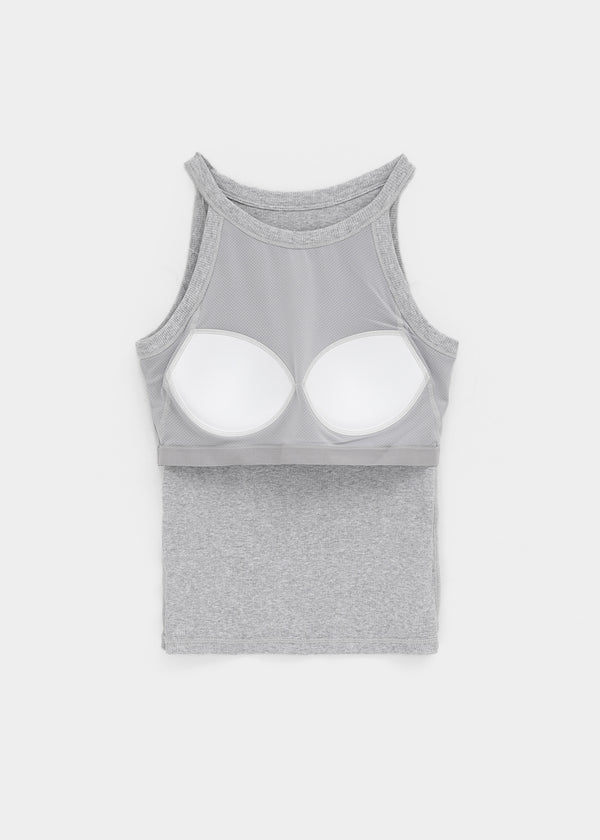 [MADE] Easy Basic Round Halter Sleeveless (Built-in Cap)
