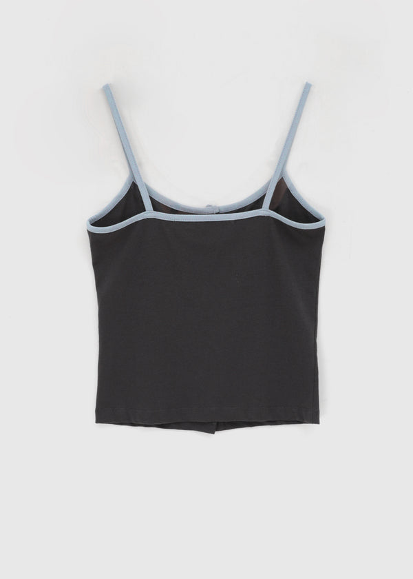 [MADE] Cloven Contrast Button Sleeveless Top (Set Available)