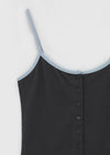 [MADE] Cloven Contrast Button Sleeveless Top (Set Available)