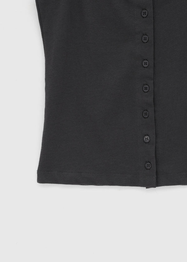 [MADE] Cloven Contrast Button Sleeveless Top (Set Available)