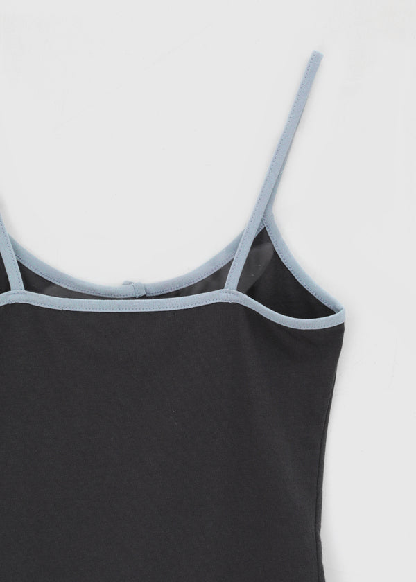 [MADE] Cloven Contrast Button Sleeveless Top (Set Available)
