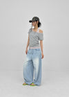 Woothing Striped Long Halter Sleeveless