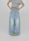Hummen Summer Wide Balloon Denim Pants