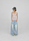 Hummen Summer Wide Balloon Denim Pants