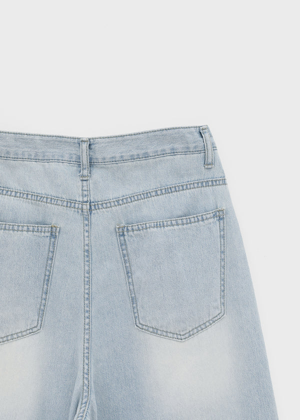 Hummen Summer Wide Balloon Denim Pants
