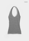 Woothing Striped Long Halter Sleeveless