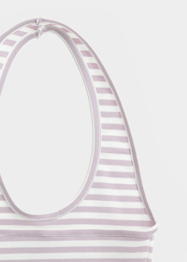 Woothing Striped Long Halter Sleeveless