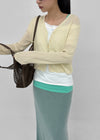 Benu Summer Knit Ribbed Crop Cardigan