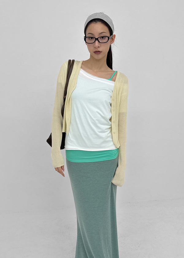 Benu Summer Knit Ribbed Crop Cardigan
