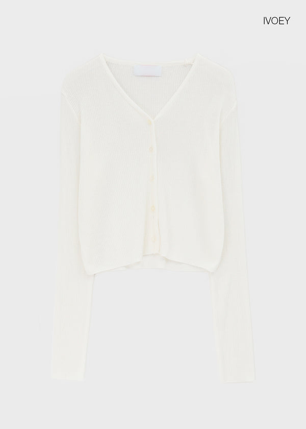 Benu Summer Knit Ribbed Crop Cardigan