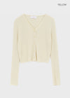 Benu Summer Knit Ribbed Crop Cardigan