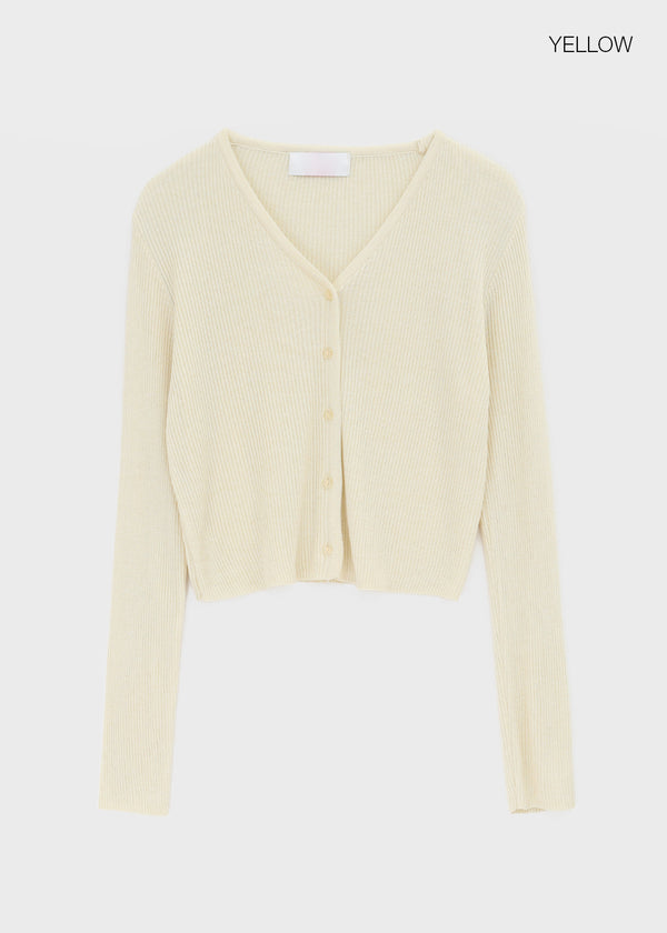 Benu Summer Knit Ribbed Crop Cardigan