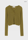 Benu Summer Knit Ribbed Crop Cardigan