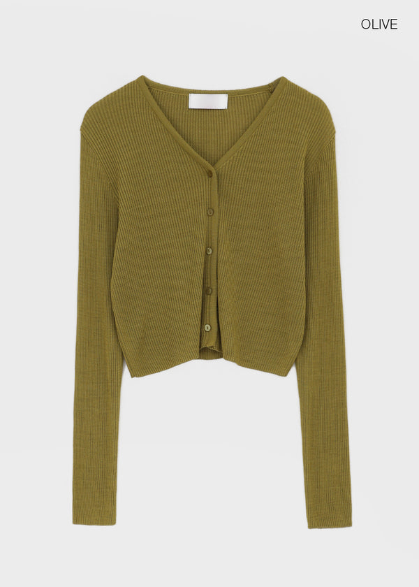 Benu Summer Knit Ribbed Crop Cardigan