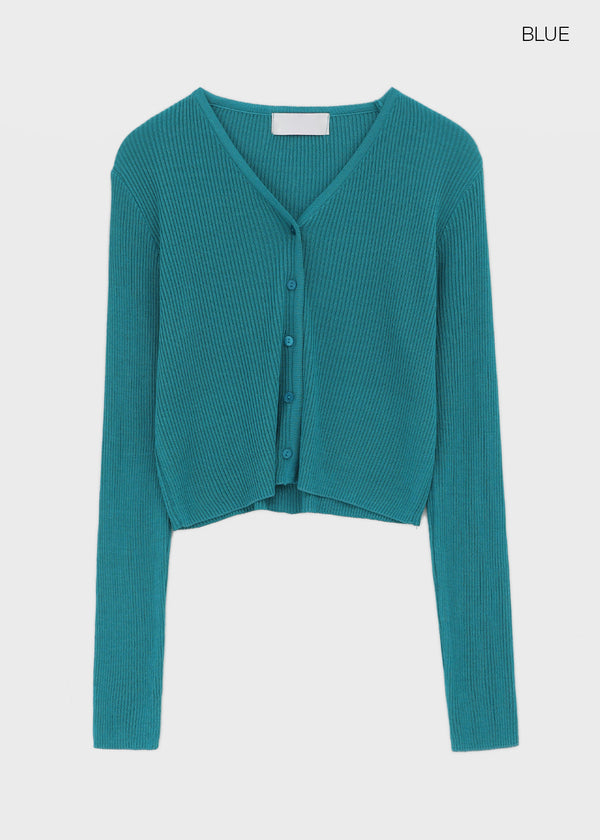 Benu Summer Knit Ribbed Crop Cardigan