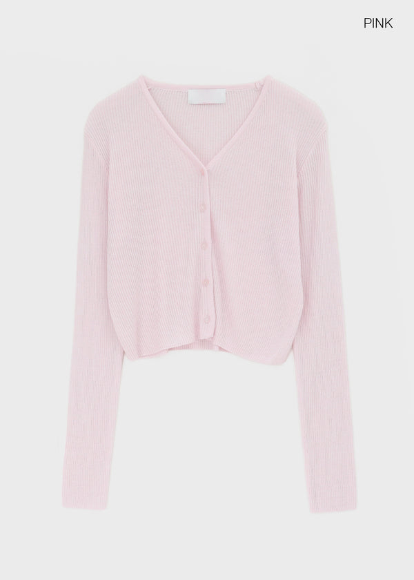 Benu Summer Knit Ribbed Crop Cardigan