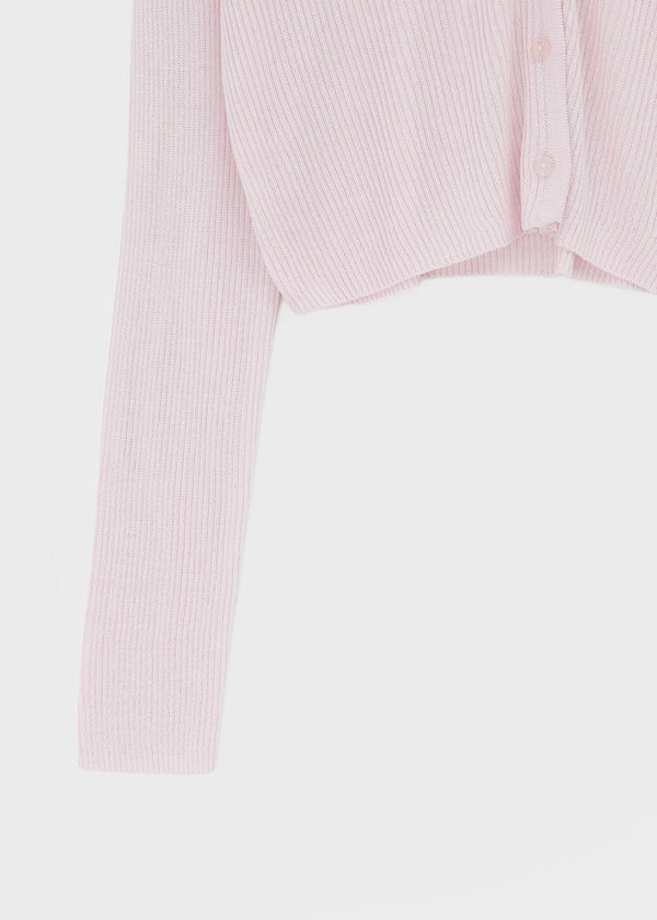 Benu Summer Knit Ribbed Crop Cardigan