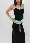 [MADE] Cloven Contrast Button Sleeveless Top (Set Available)