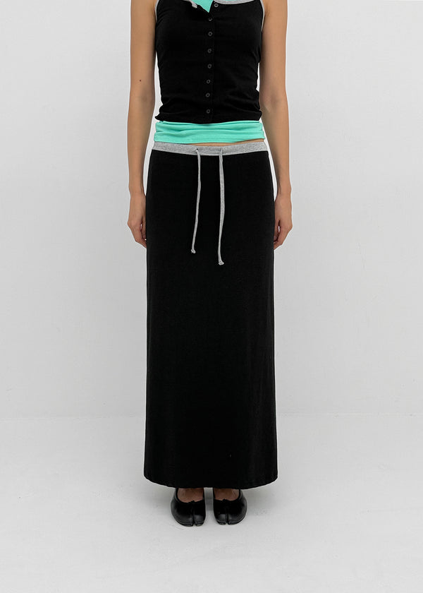 [MADE] Cloven Contrast Maxi Skirt (Set Available)