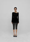[MADE] Kotel Asymmetric Shirring Long Sleeve Top