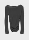 [MADE] Kotel Asymmetric Shirring Long Sleeve Top