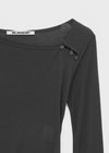 [MADE] Kotel Asymmetric Shirring Long Sleeve Top