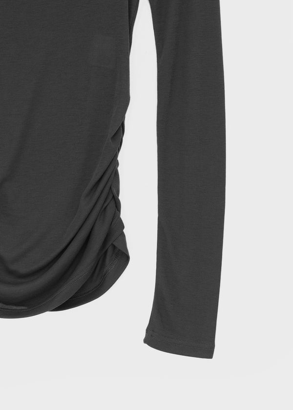 [MADE] Kotel Asymmetric Shirring Long Sleeve Top