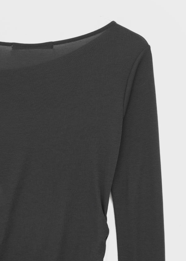 [MADE] Kotel Asymmetric Shirring Long Sleeve Top