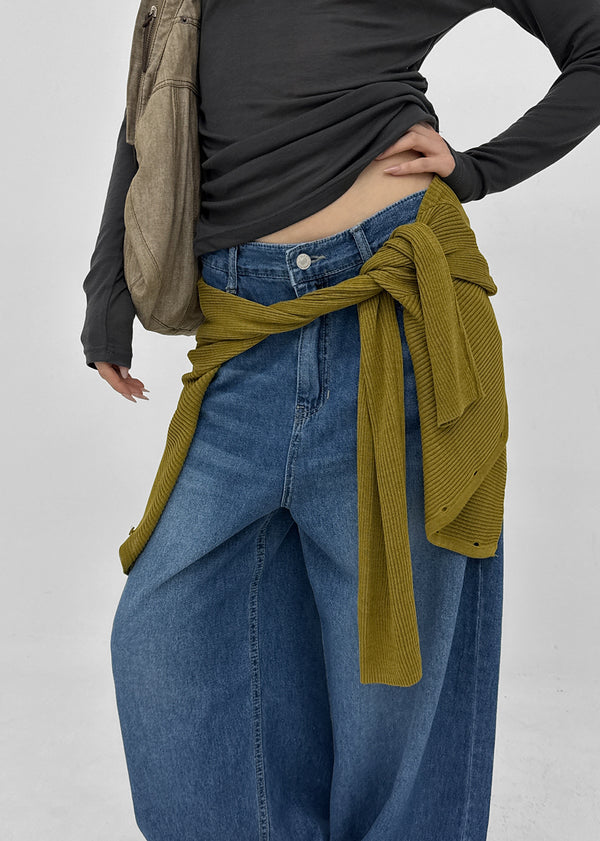 Hummen Summer Wide Balloon Denim Pants