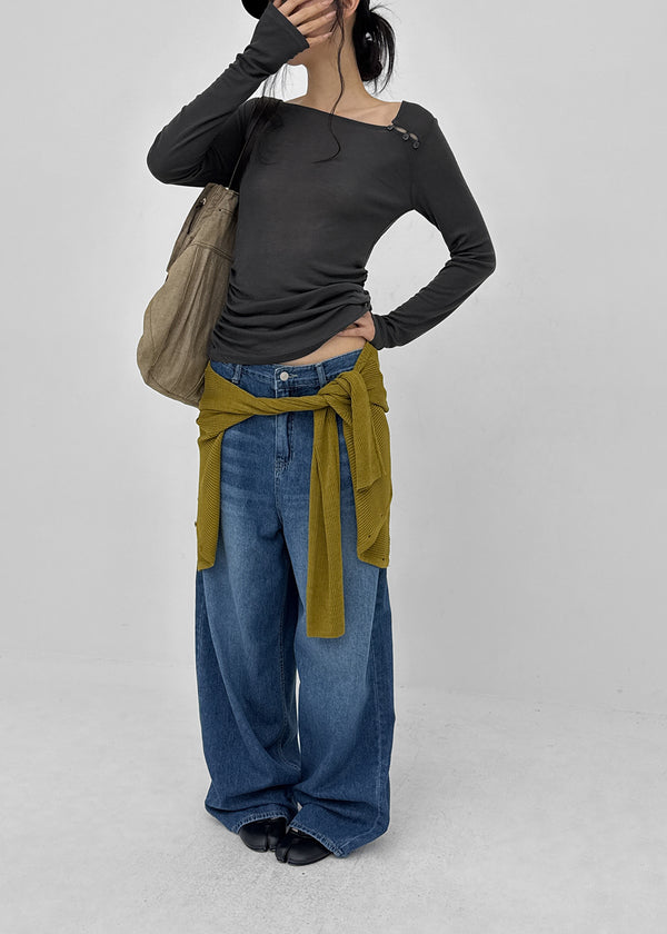 Hummen Summer Wide Balloon Denim Pants